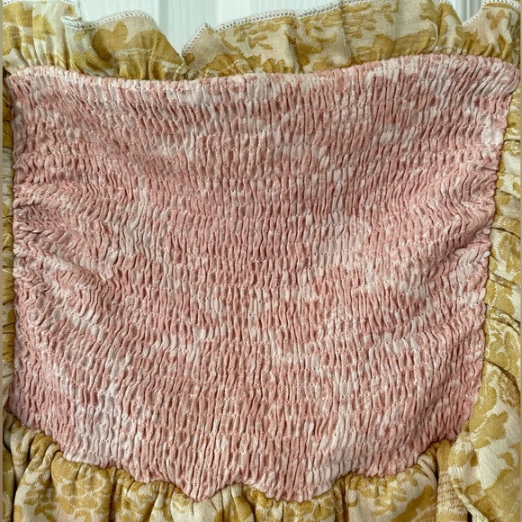 NWOT Endless Rose smocked ruffle sleeves cropped top small antique style - Picture 2 of 5